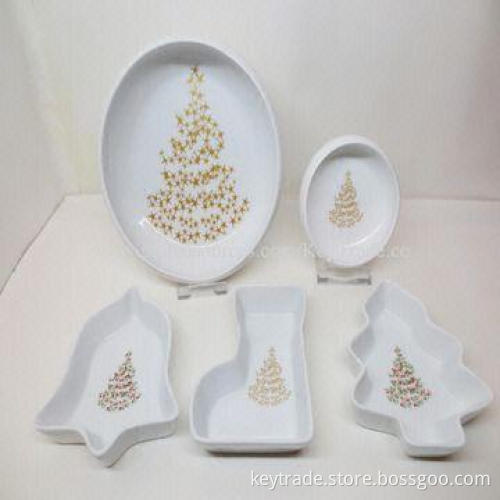 Fine Porcelain Appetizer Dish with Christmas Theme and Multi-shape